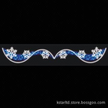 LED Christmas Light Across Street Motif, Sized 500cm x 74cm, with Strong Iron Frame and LED